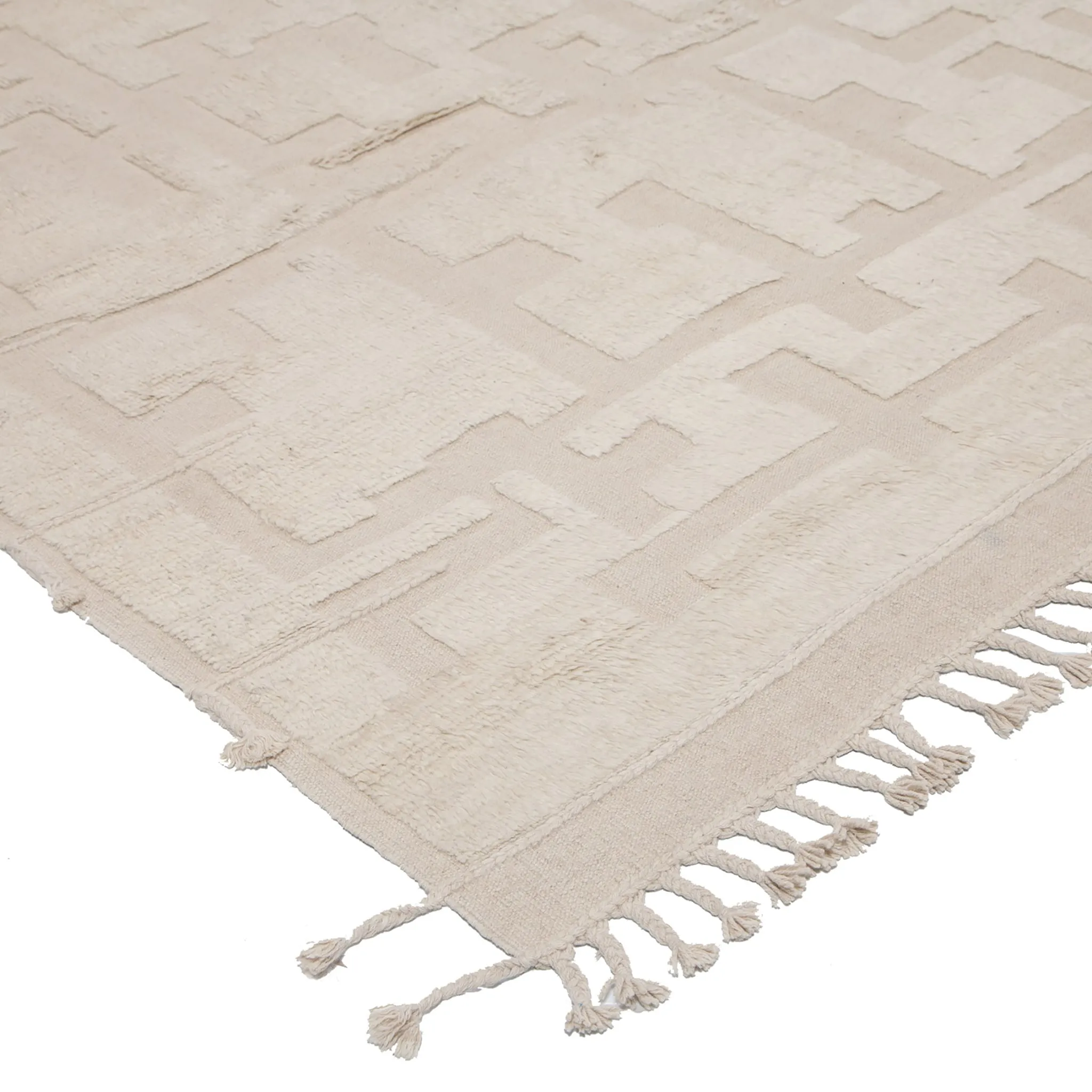 Cream Modern Wool Rug - 8'2'' x 11'3''