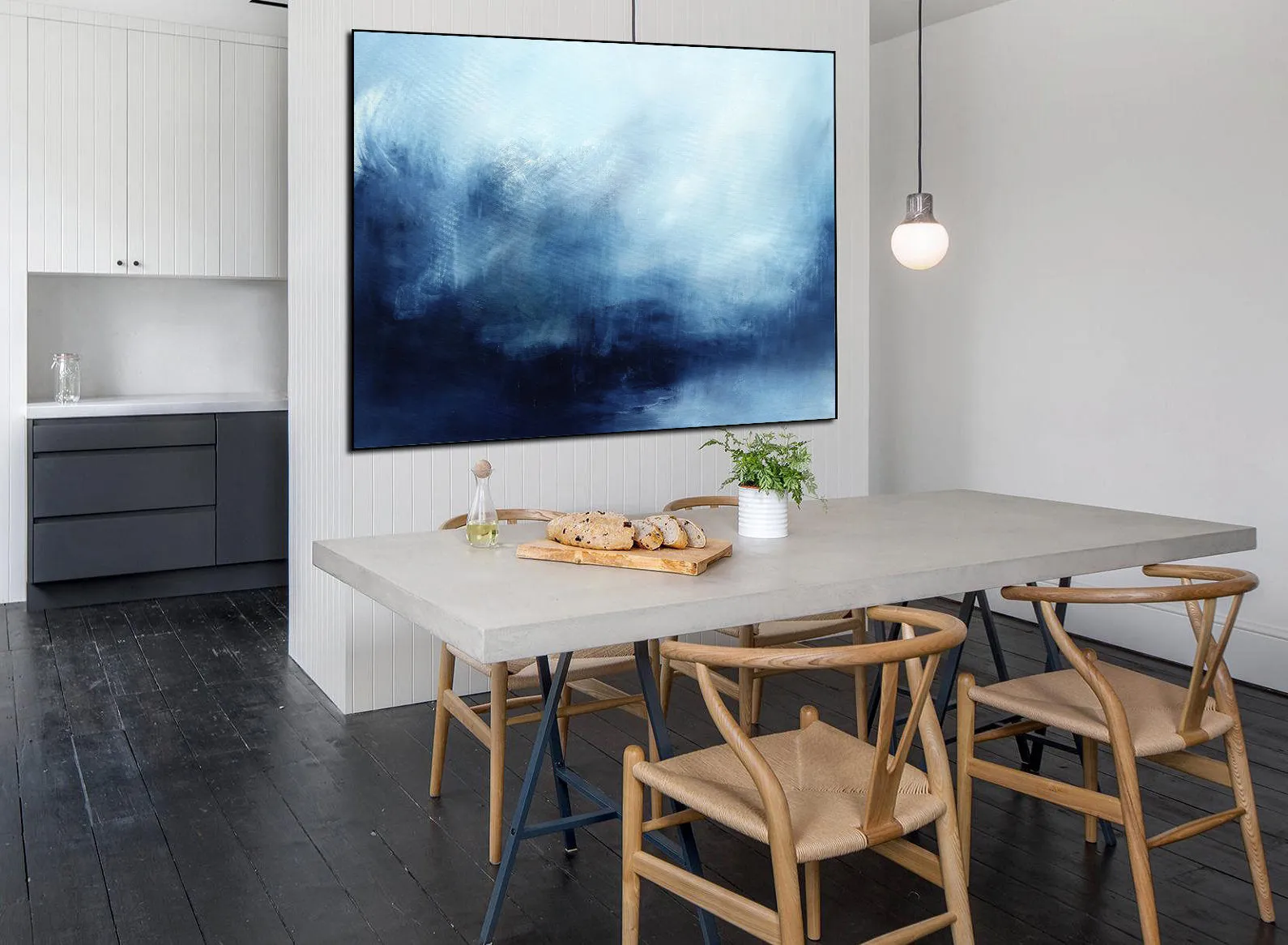 Deep Blue Sea Landscape Painting Abstract Landscape Art Dp092