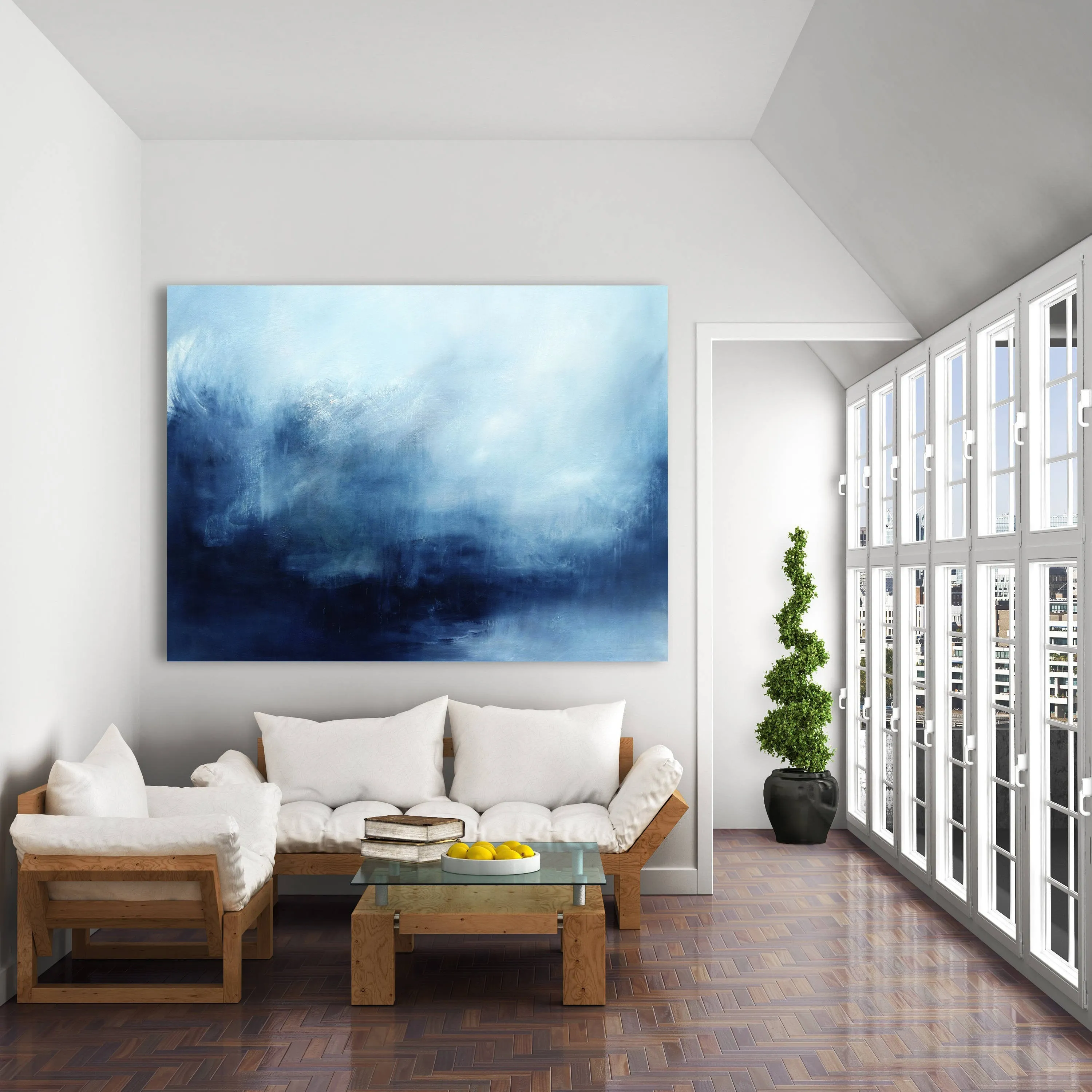 Deep Blue Sea Landscape Painting Abstract Landscape Art Dp092