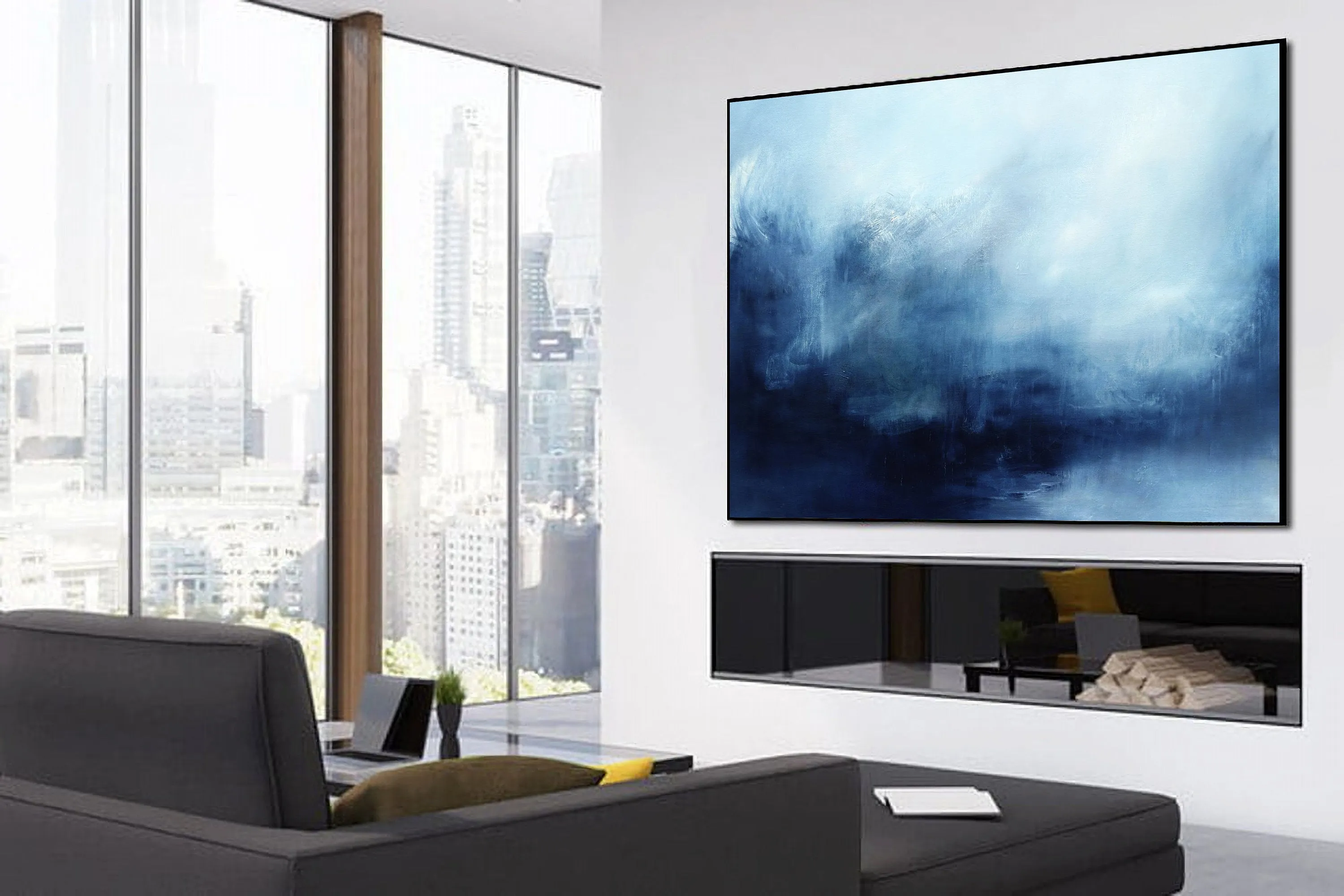 Deep Blue Sea Landscape Painting Abstract Landscape Art Dp092