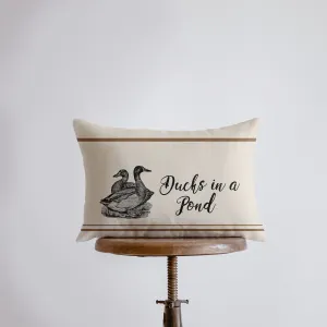Ducks in a Pond | Pillow Cover | 18 x 12 | Primitive Decor | Vintage Decor | Farmhouse Decor | Throw Pillows | Rustic Decor | Cabin Decor