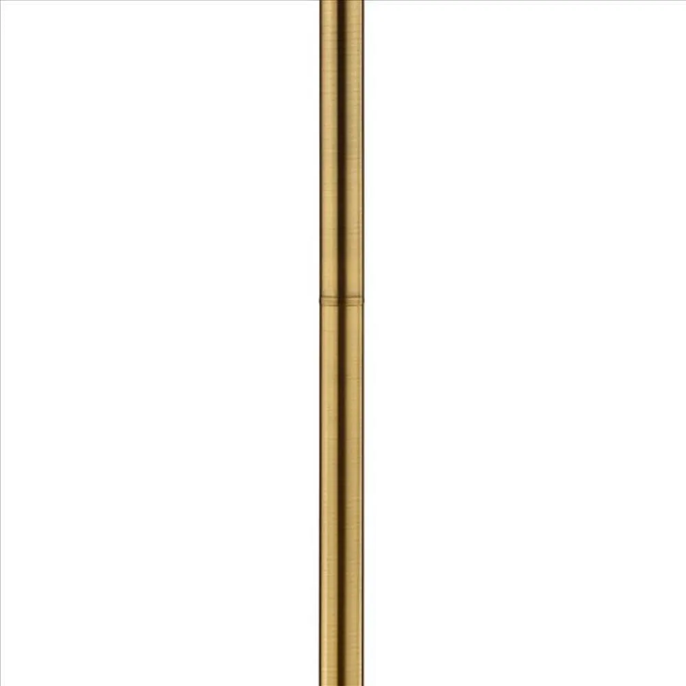 Floor Lamp with Crystal Orb and Metal Stalk Support, Gold By Casagear Home