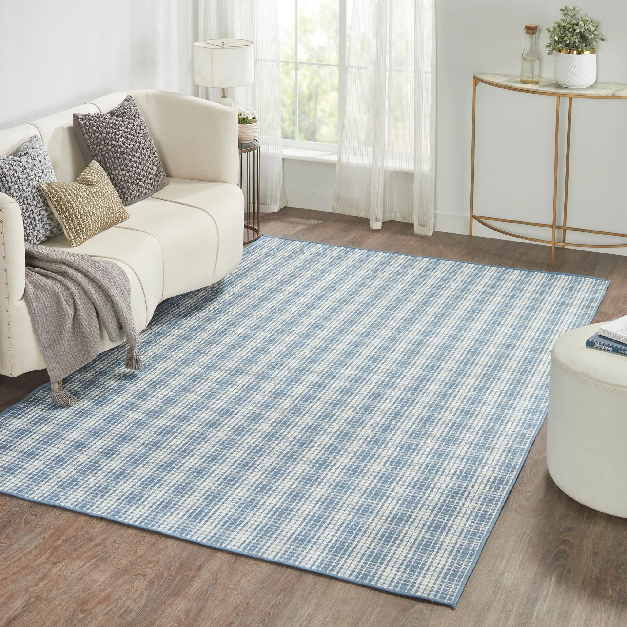 Franz Flatweave, Hand-Made Carpet, Azure