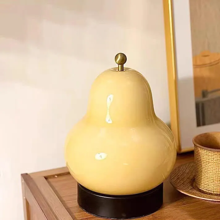 French Cream Pear Shape LED Rechargeable Touch Table Lamp