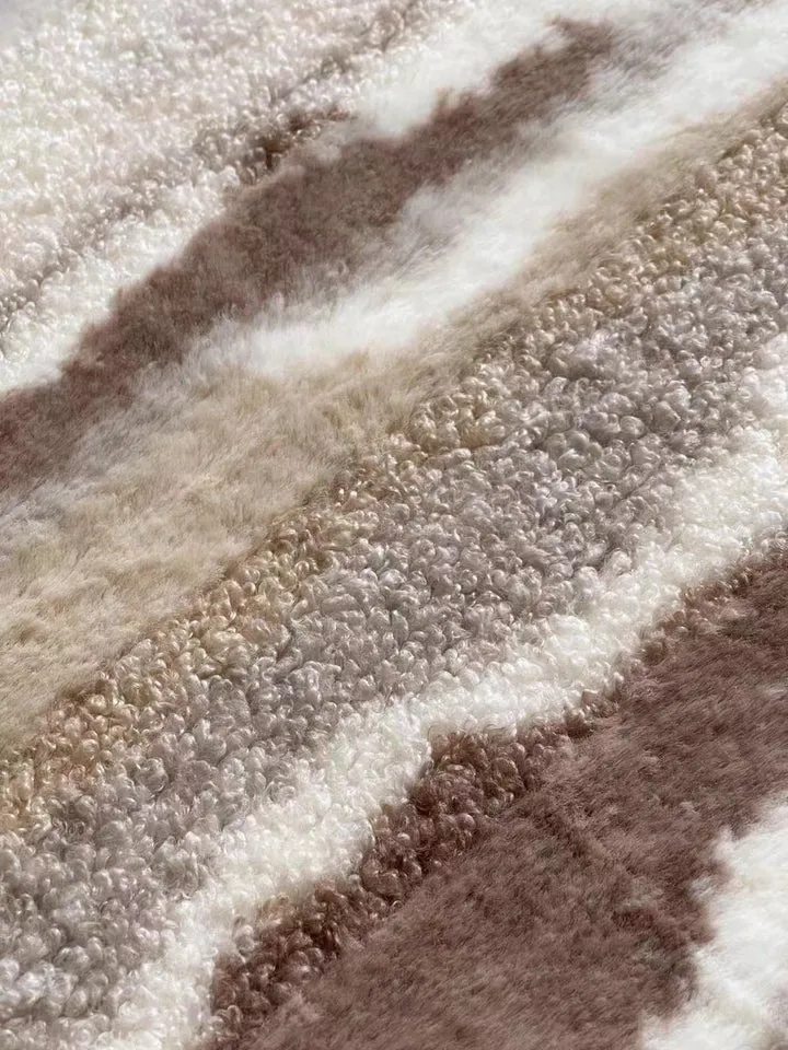 Fuzzy Modern Pinstripe Rug for Living Room/Bedroom/Kids Room