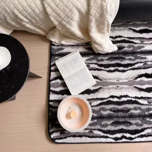 Fuzzy Modern Pinstripe Rug for Living Room/Bedroom/Kids Room