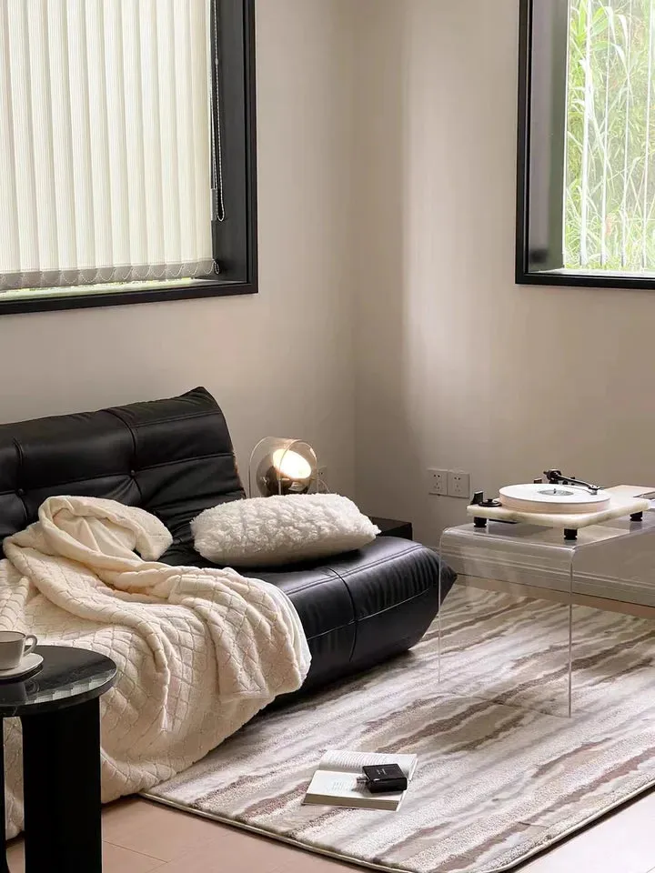 Fuzzy Modern Pinstripe Rug for Living Room/Bedroom/Kids Room
