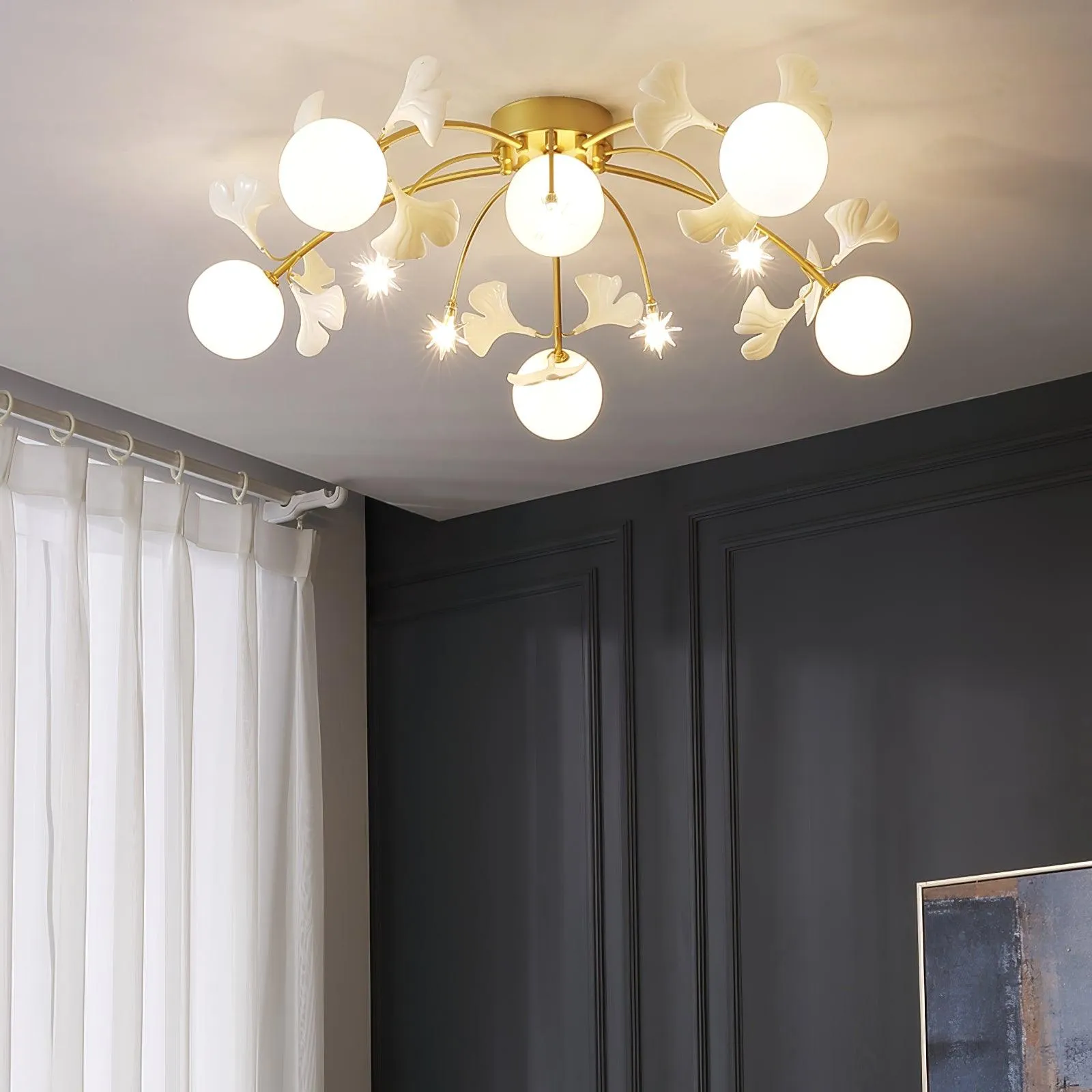 Gingko Glass Ball Ceiling Light
