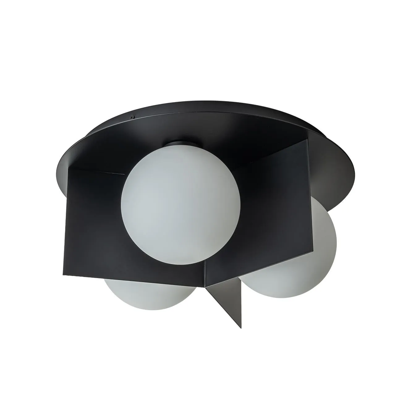 Glowlings 3-Light 16"Wide Modern Orbel Opal Glass Flush Mount