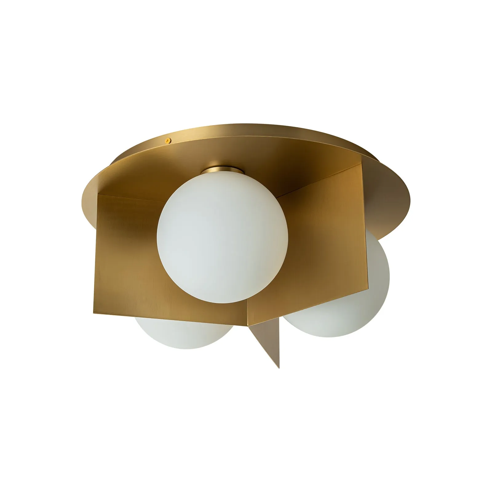 Glowlings 3-Light 16"Wide Modern Orbel Opal Glass Flush Mount