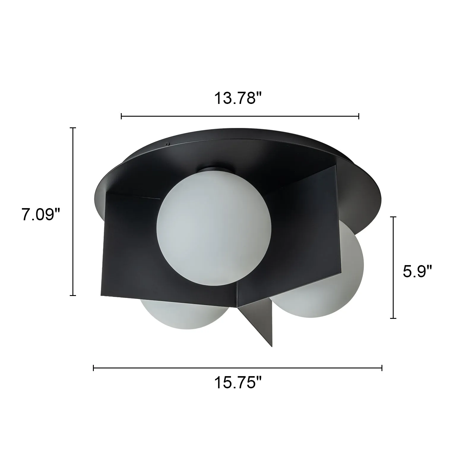 Glowlings 3-Light 16"Wide Modern Orbel Opal Glass Flush Mount