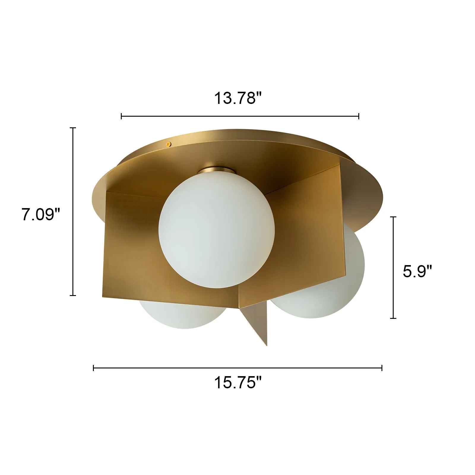 Glowlings 3-Light 16"Wide Modern Orbel Opal Glass Flush Mount