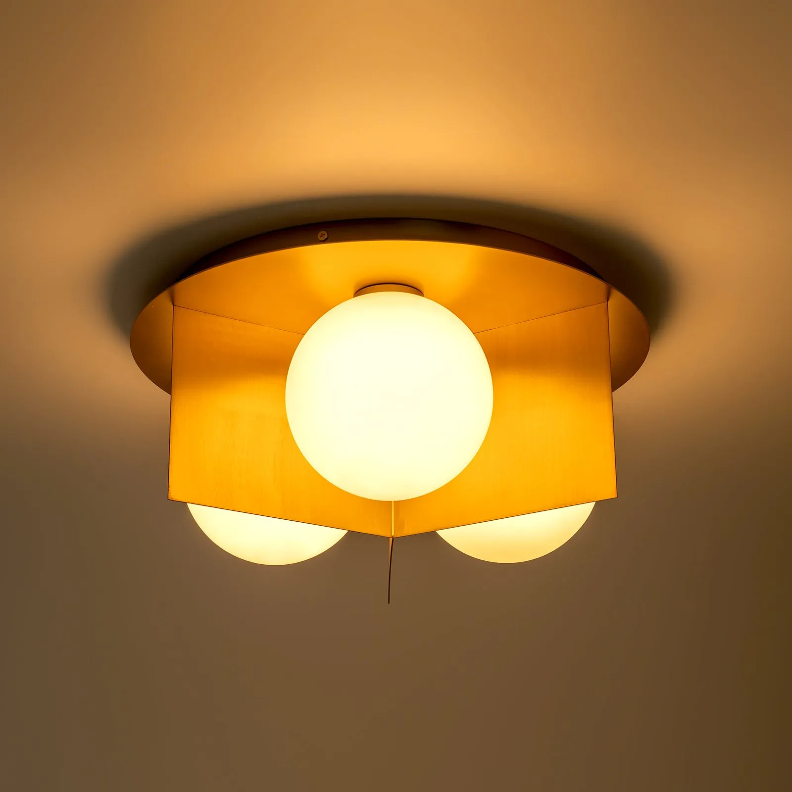 Glowlings 3-Light 16"Wide Modern Orbel Opal Glass Flush Mount