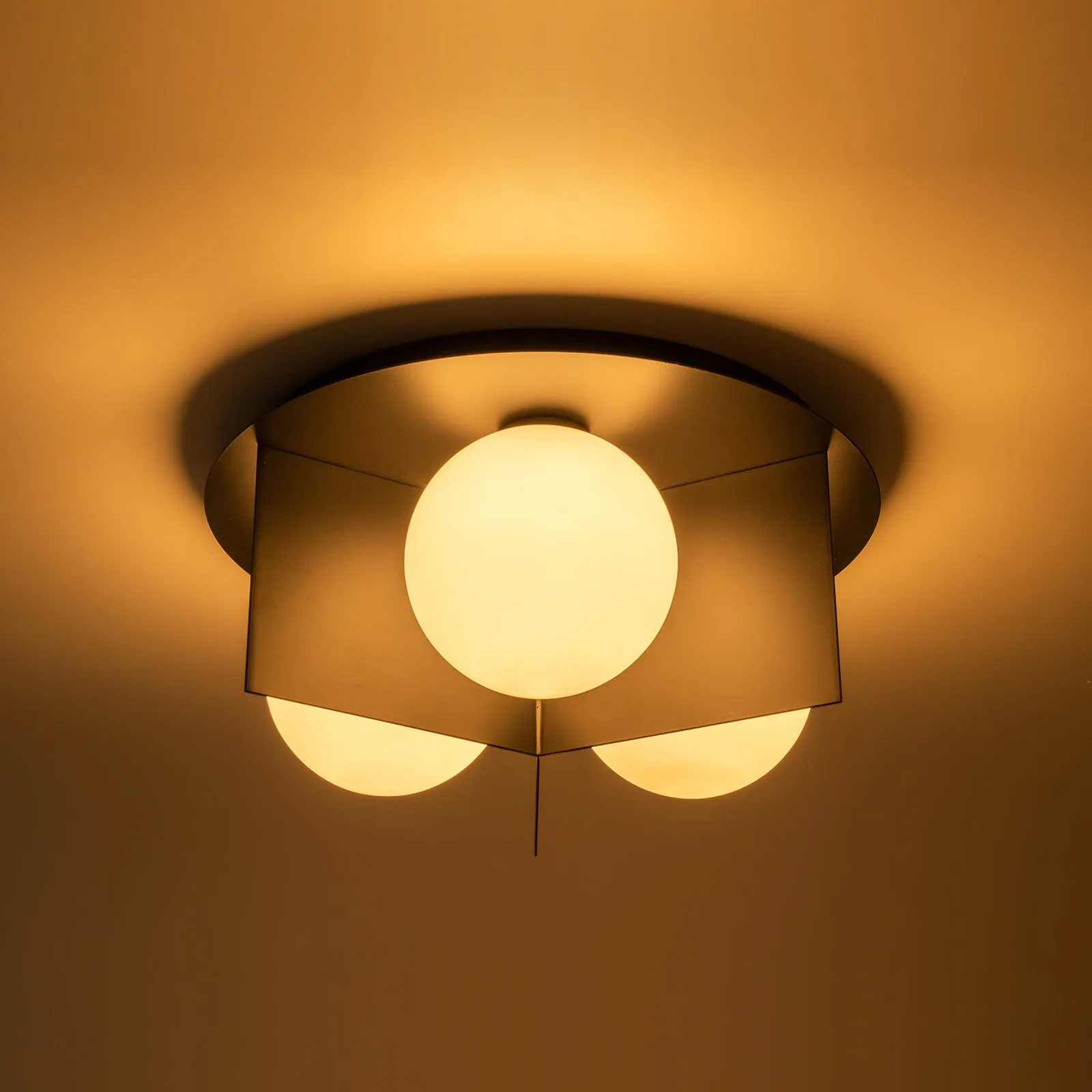 Glowlings 3-Light 16"Wide Modern Orbel Opal Glass Flush Mount