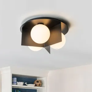 Glowlings 3-Light 16"Wide Modern Orbel Opal Glass Flush Mount
