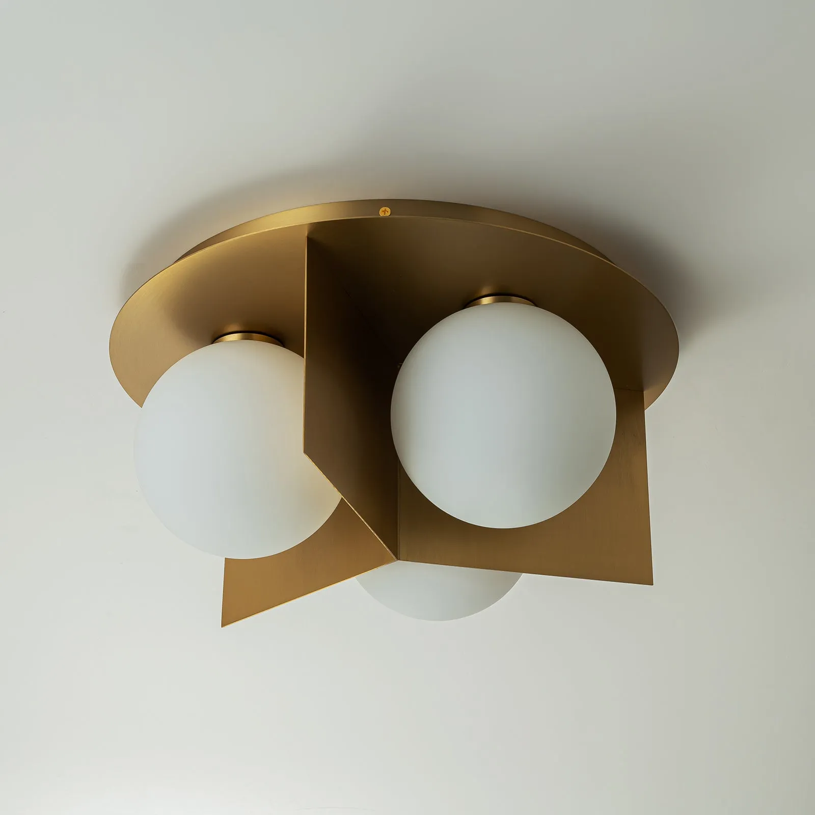 Glowlings 3-Light 16"Wide Modern Orbel Opal Glass Flush Mount