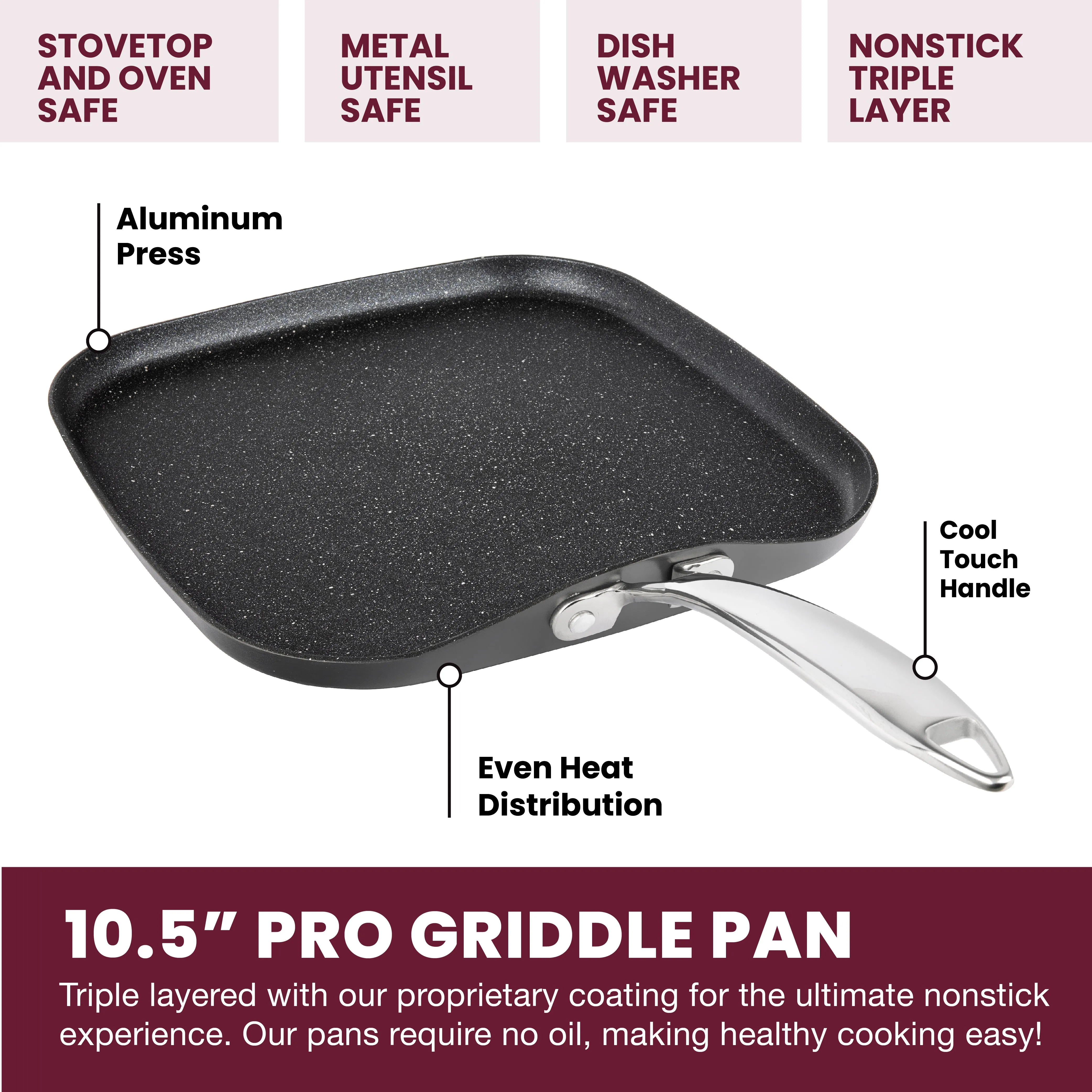 Granitestone Pro Series Hard Anodized Grill & Griddle Set