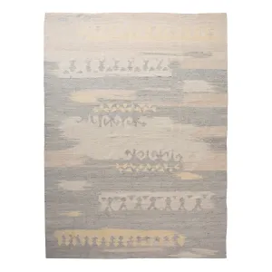 Grey Swedish Flatweave Wool Rug - 8'7" x 11'1"