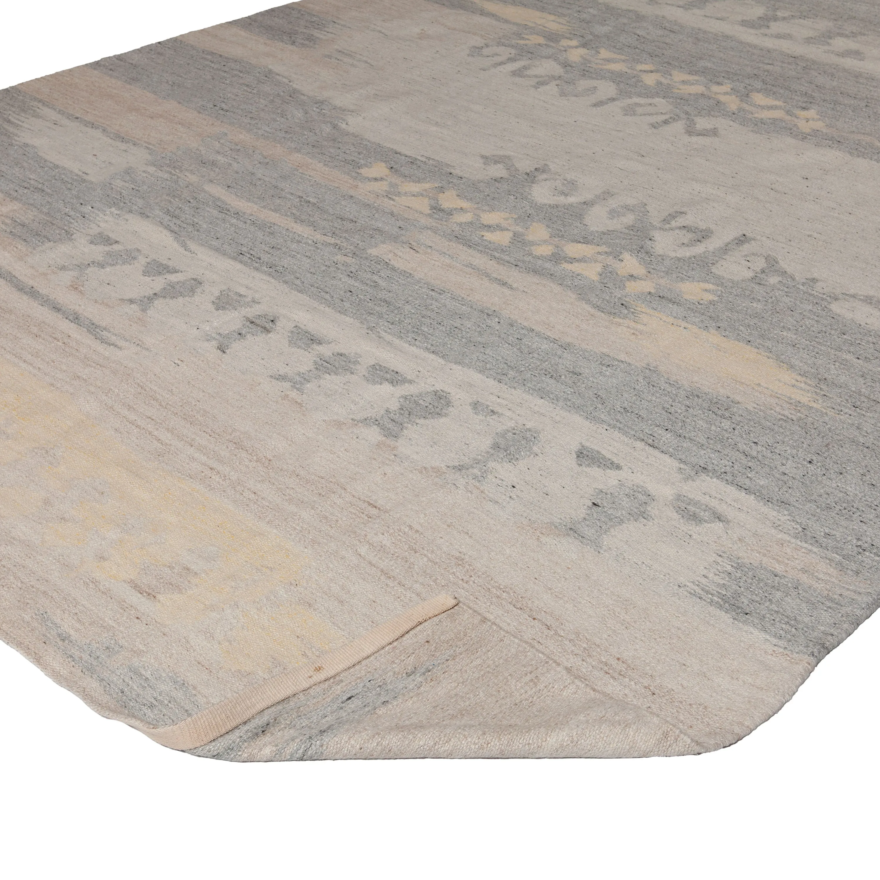 Grey Swedish Flatweave Wool Rug - 8'7" x 11'1"