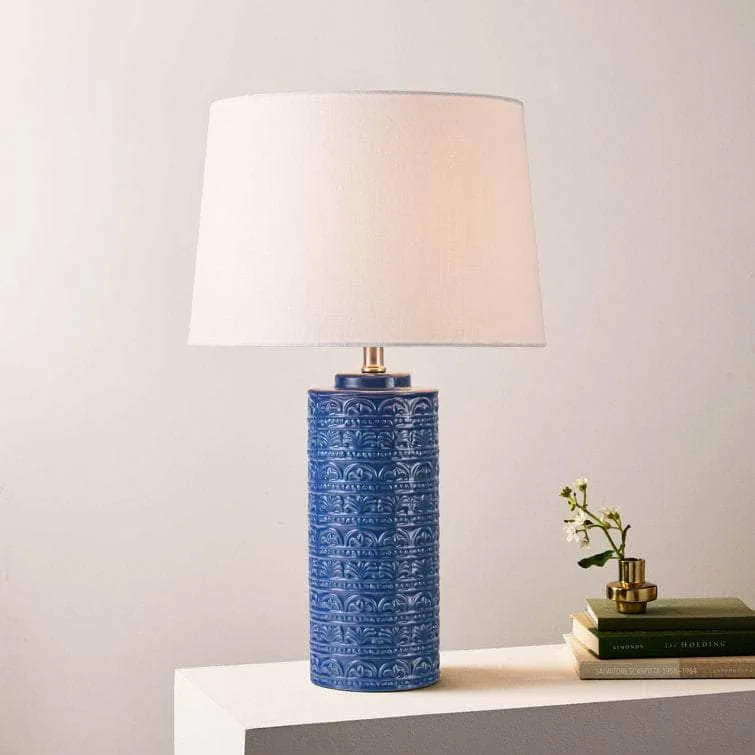 Habibat 24.5"H Boho Modern Ceramic Table Lamp w/ LED Bulb for Bedroom Living Room Country Living