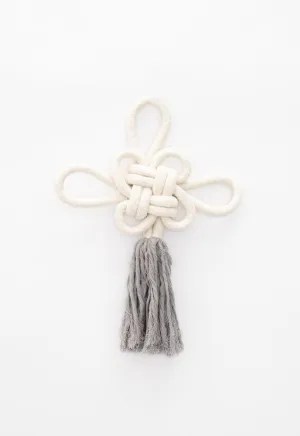 Handmade Unity Knot Blue Grey Wall Hanging, Fair trade, Gives Freedom to Women
