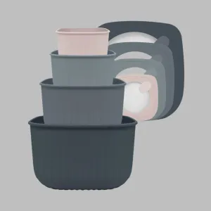 Heavy Duty Mixing Bowls Set – 4 Pack (Grey)