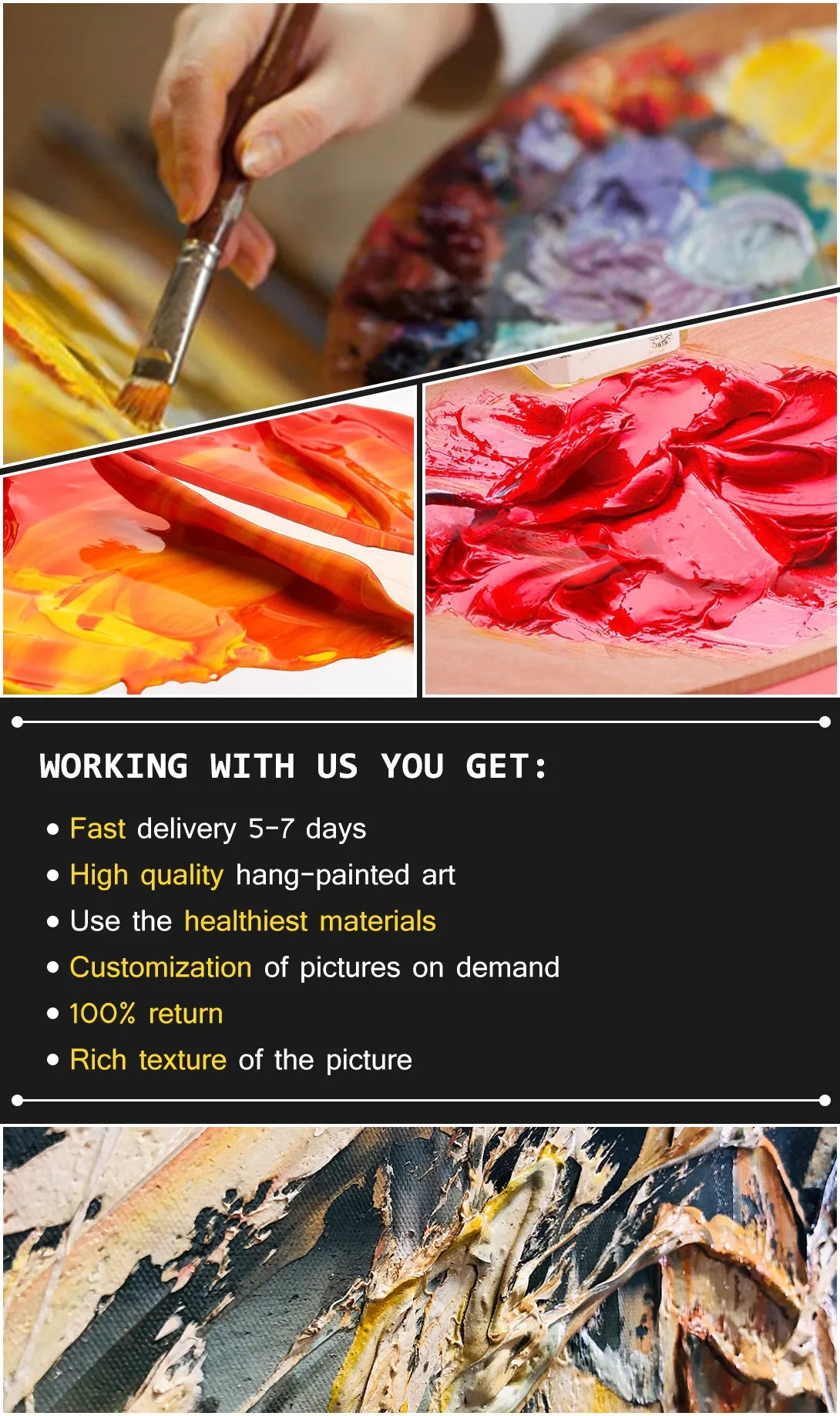 Huge Contemporary Art Abstract Painting Original Gold Painting Ap009