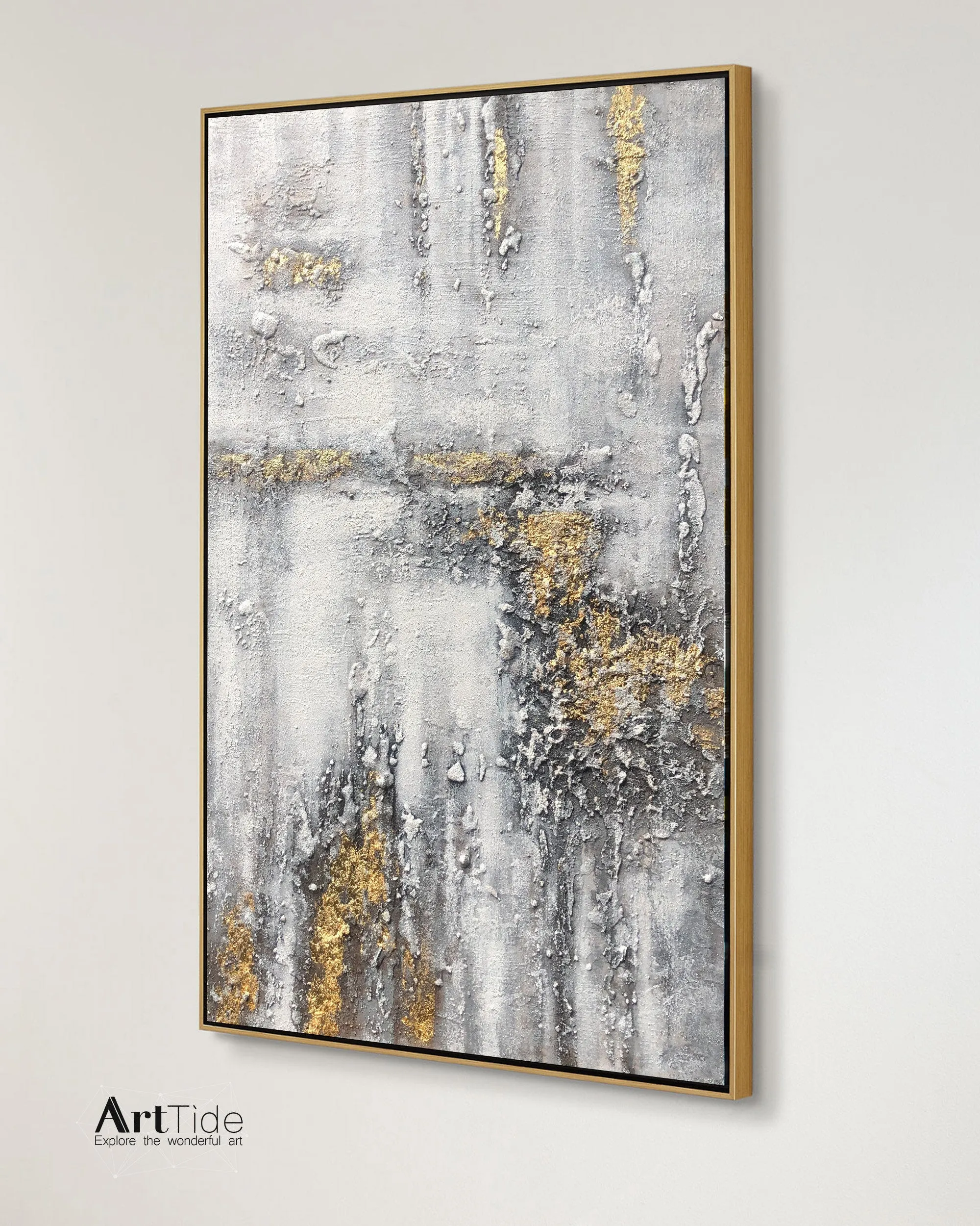 Huge Contemporary Art Abstract Painting Original Gold Painting Ap009