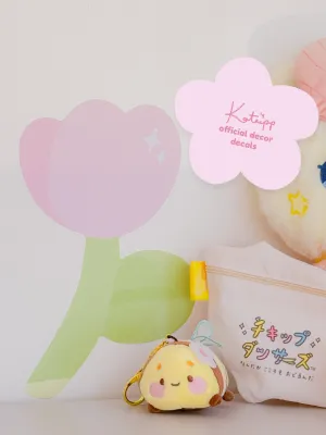 Katnipp Tulip Wall Sticker | Pastel Floral Removable Decal | Cute Kawaii Aesthetic Room & Nursery Decor