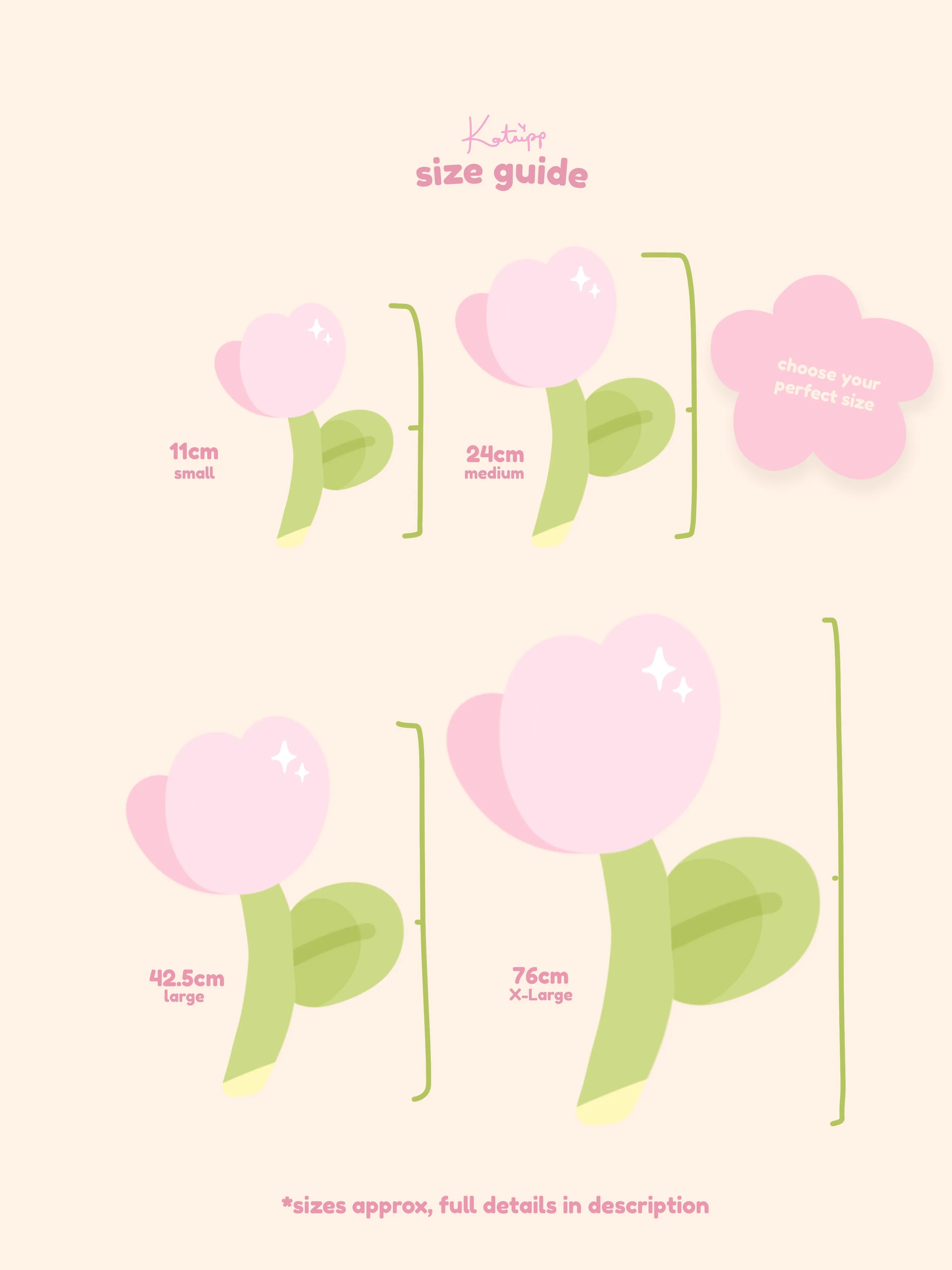 Katnipp Tulip Wall Sticker | Pastel Floral Removable Decal | Cute Kawaii Aesthetic Room & Nursery Decor