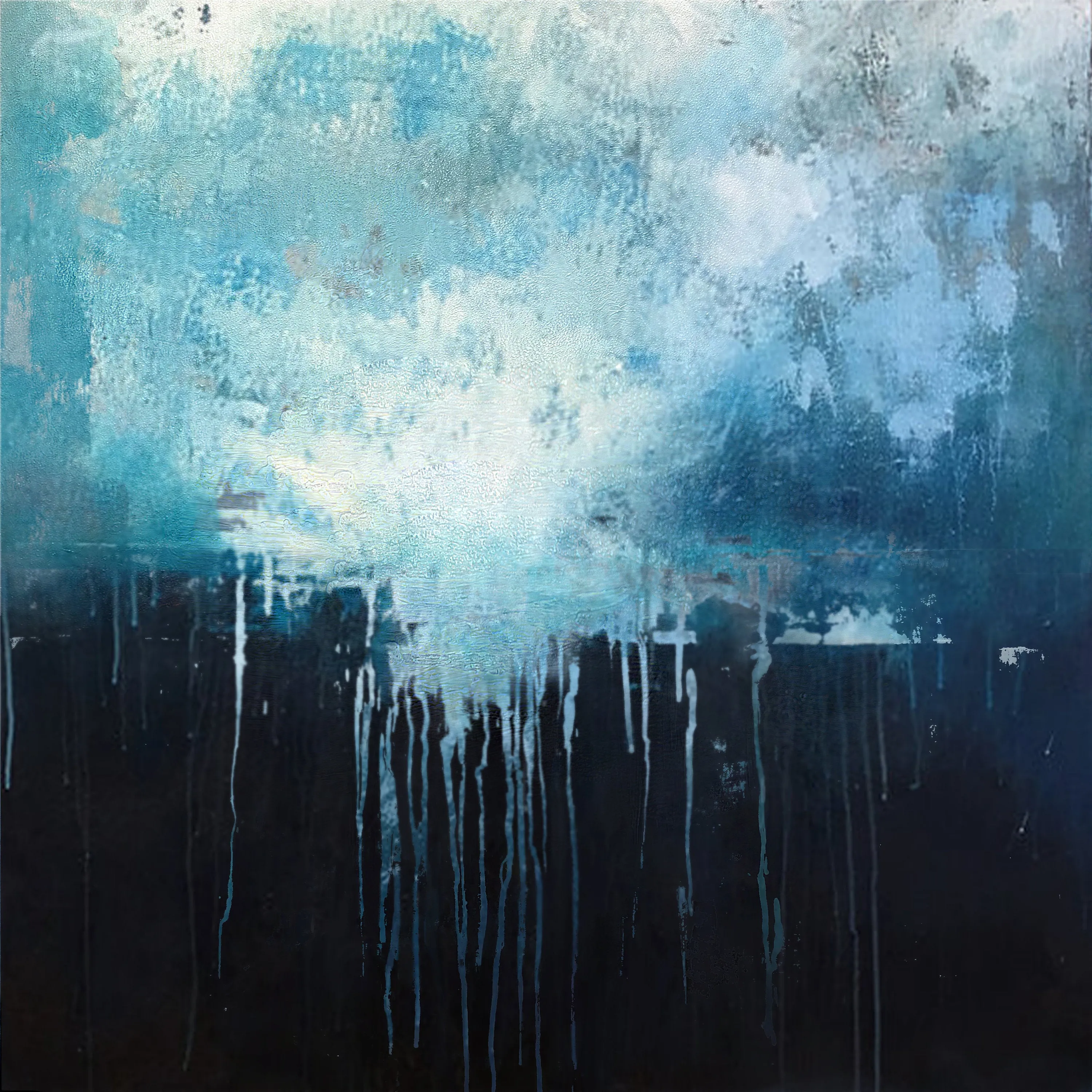 Large Blue Abstract Art Sky Landscape Oil Painting Dp131