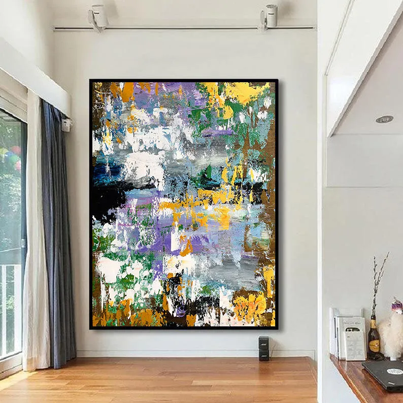 Large Colorful Canvas Art Modern Abstract Painting on Canvas Bp023