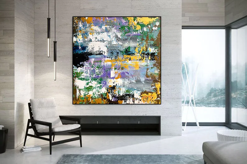 Large Colorful Canvas Art Modern Abstract Painting on Canvas Bp023
