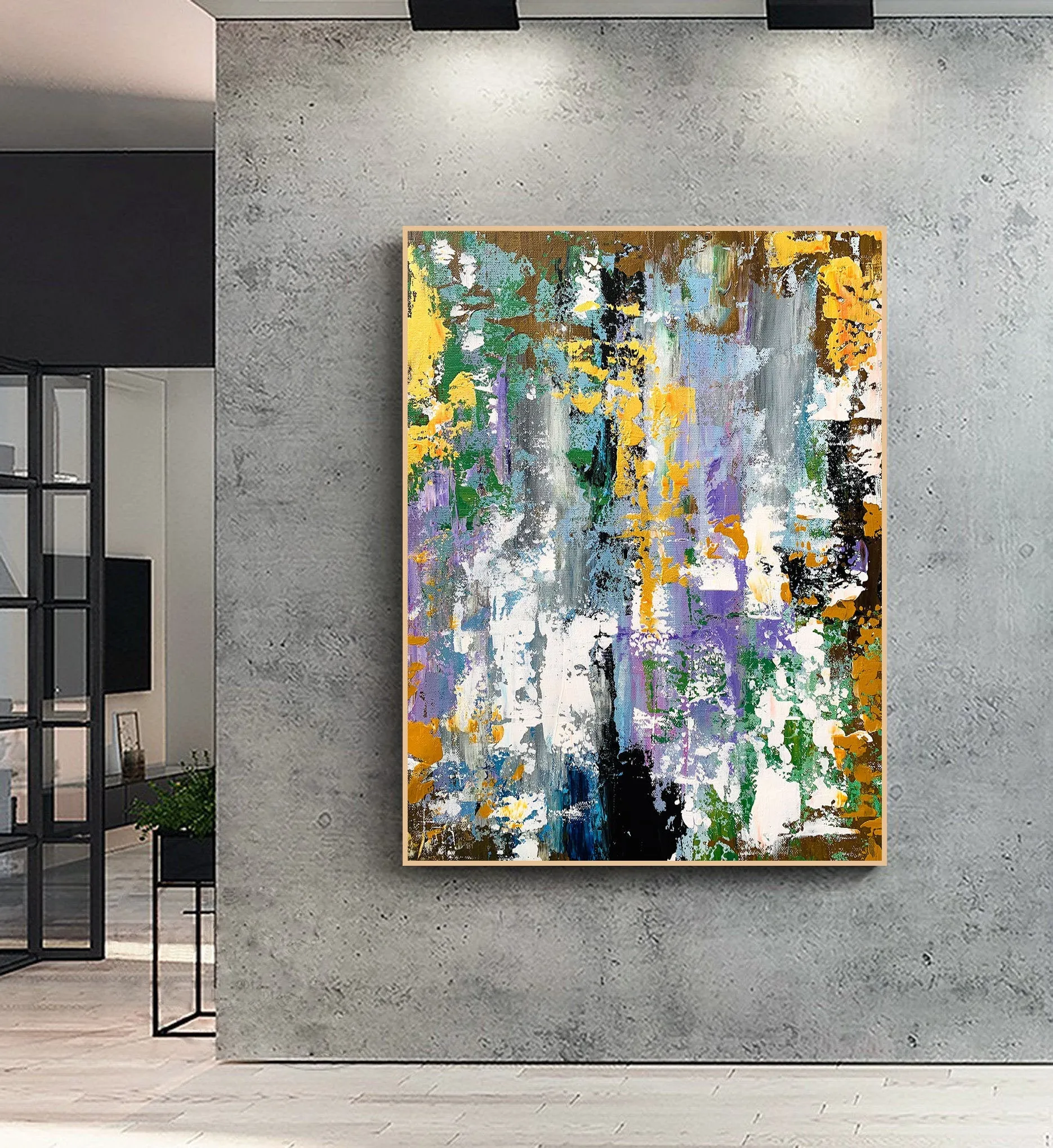 Large Colorful Canvas Art Modern Abstract Painting on Canvas Bp023