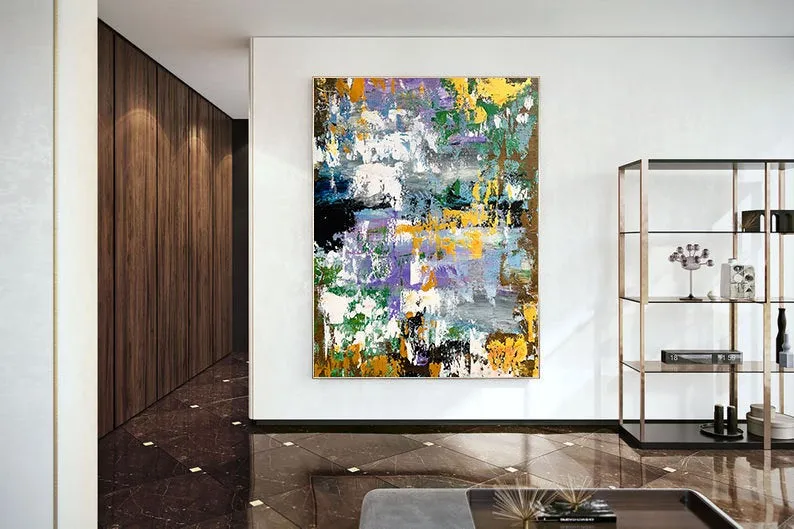 Large Colorful Canvas Art Modern Abstract Painting on Canvas Bp023