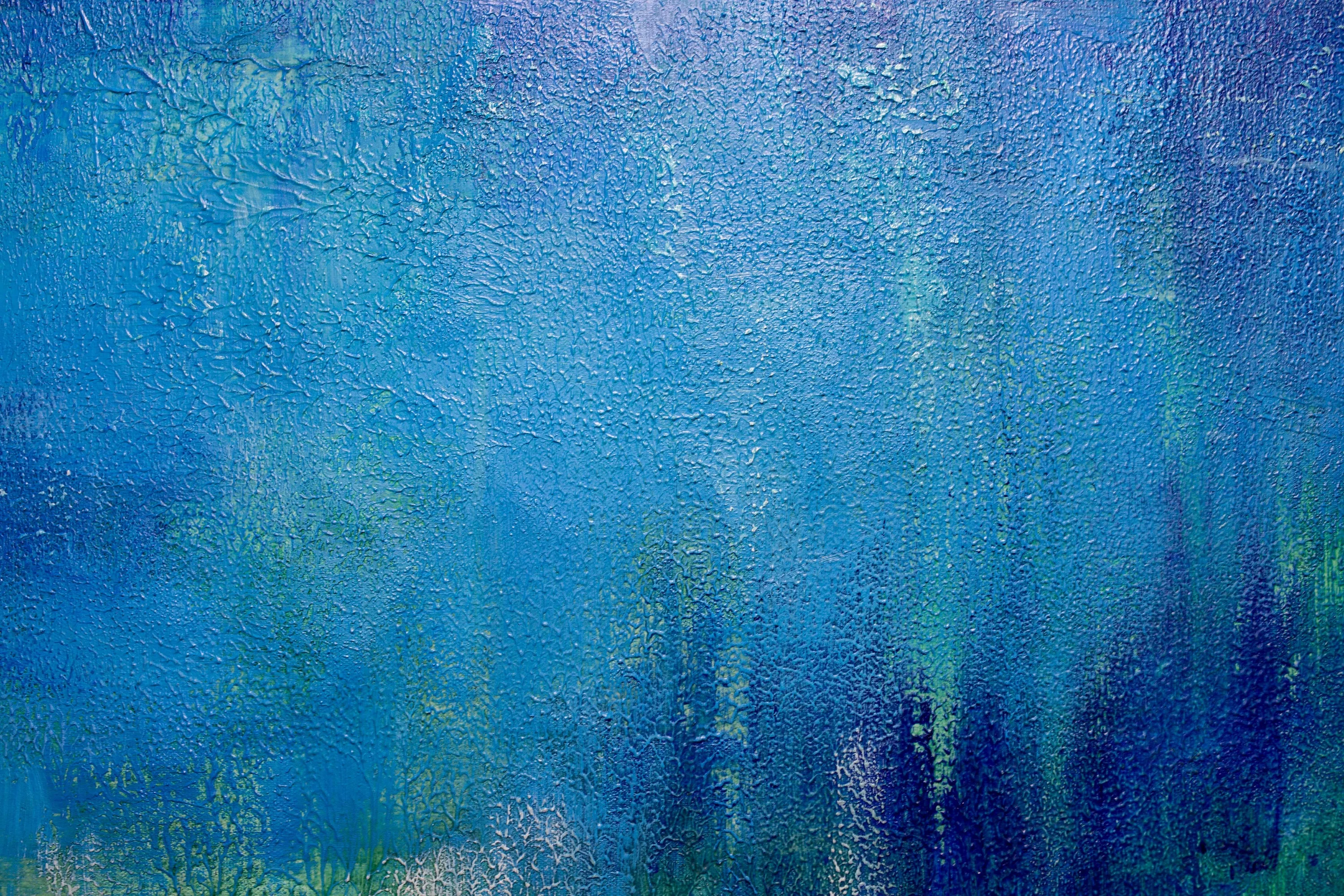 Large DEEP Blue Sea Abstract Painting,Blue Ocean Oil Painting