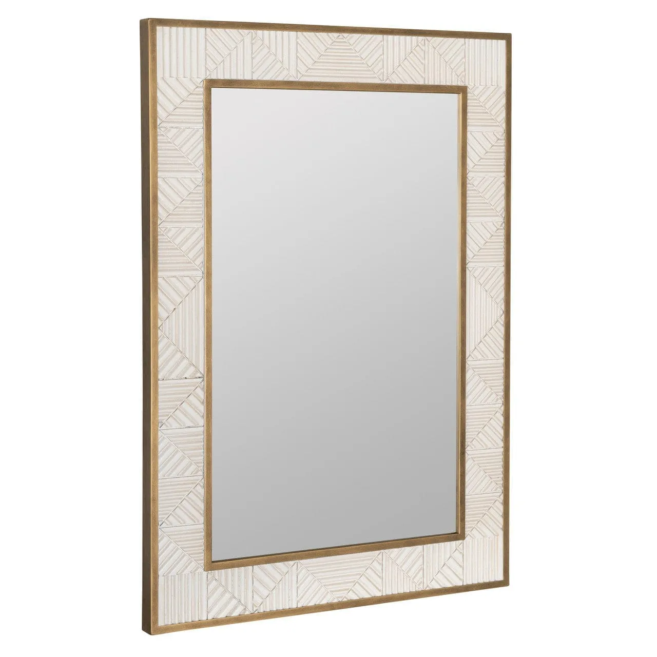 Lustré Blanc Hand-Painted Wall Mirror 28W x 40H