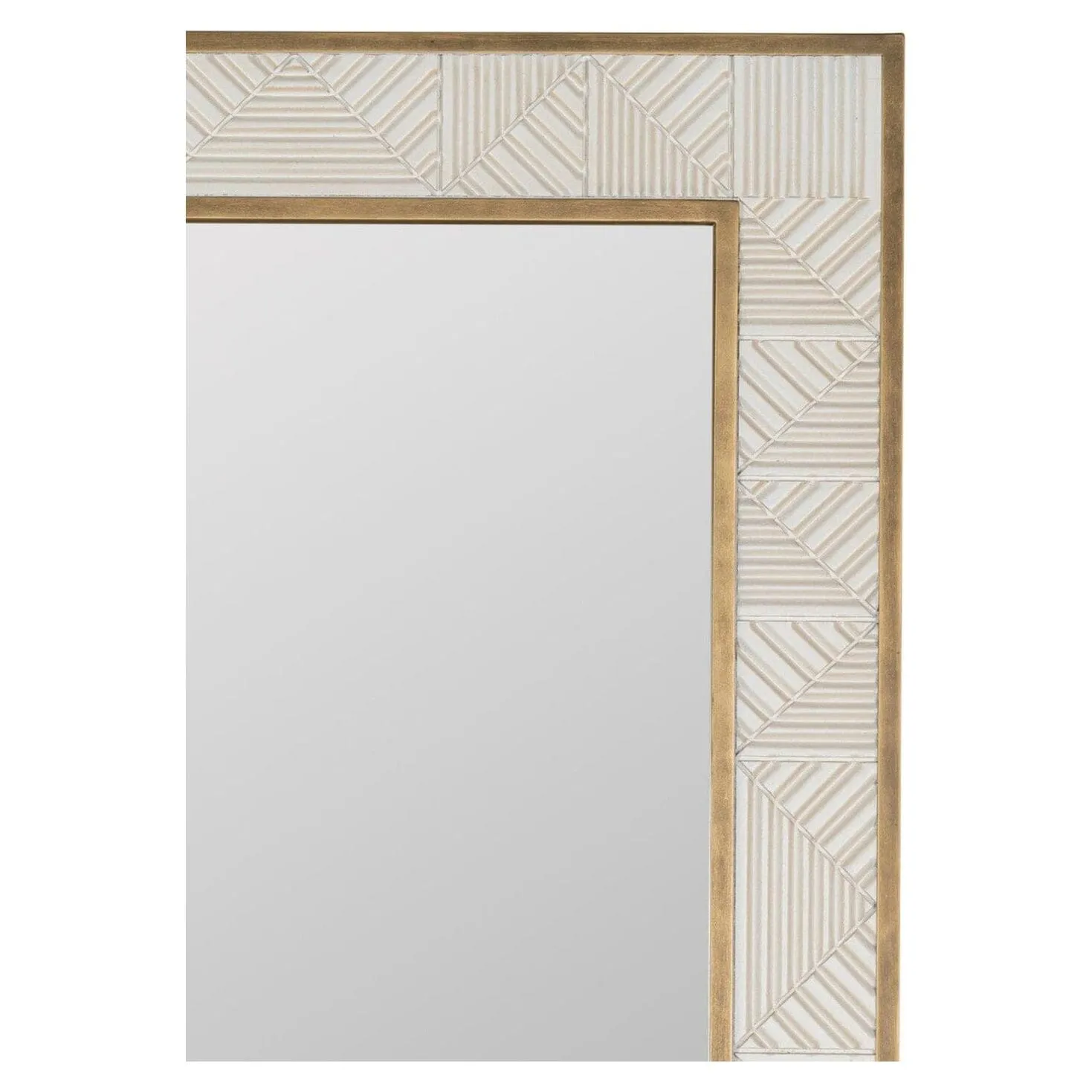 Lustré Blanc Hand-Painted Wall Mirror 28W x 40H