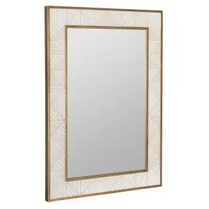 Lustré Blanc Hand-Painted Wall Mirror 28W x 40H
