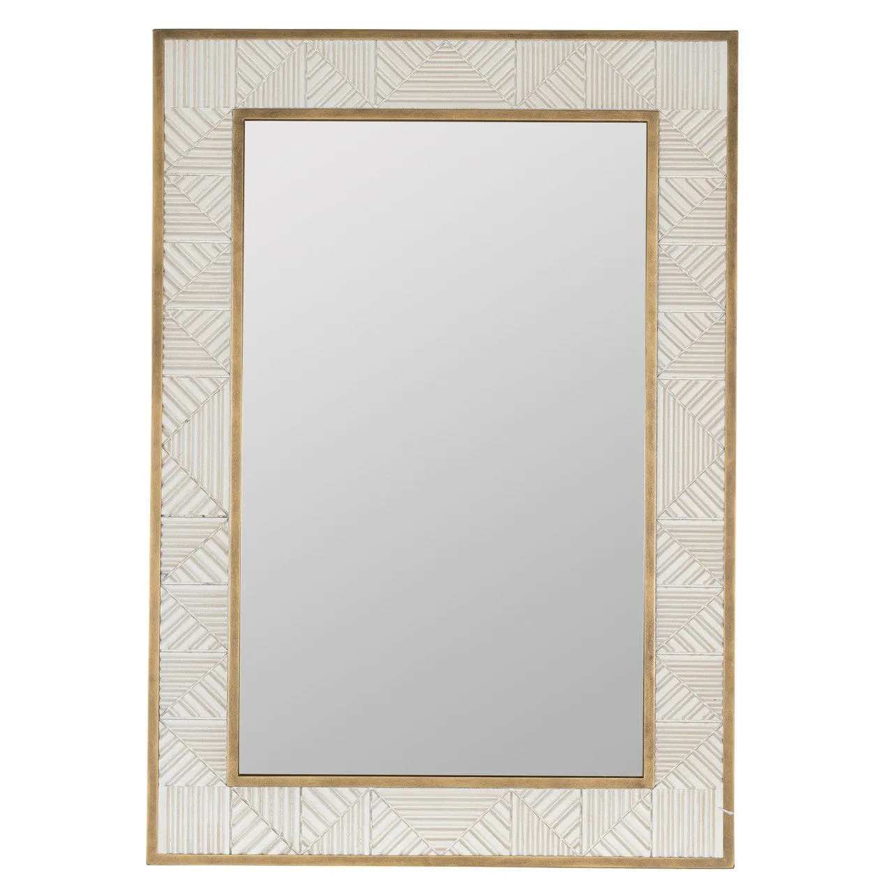 Lustré Blanc Hand-Painted Wall Mirror 28W x 40H