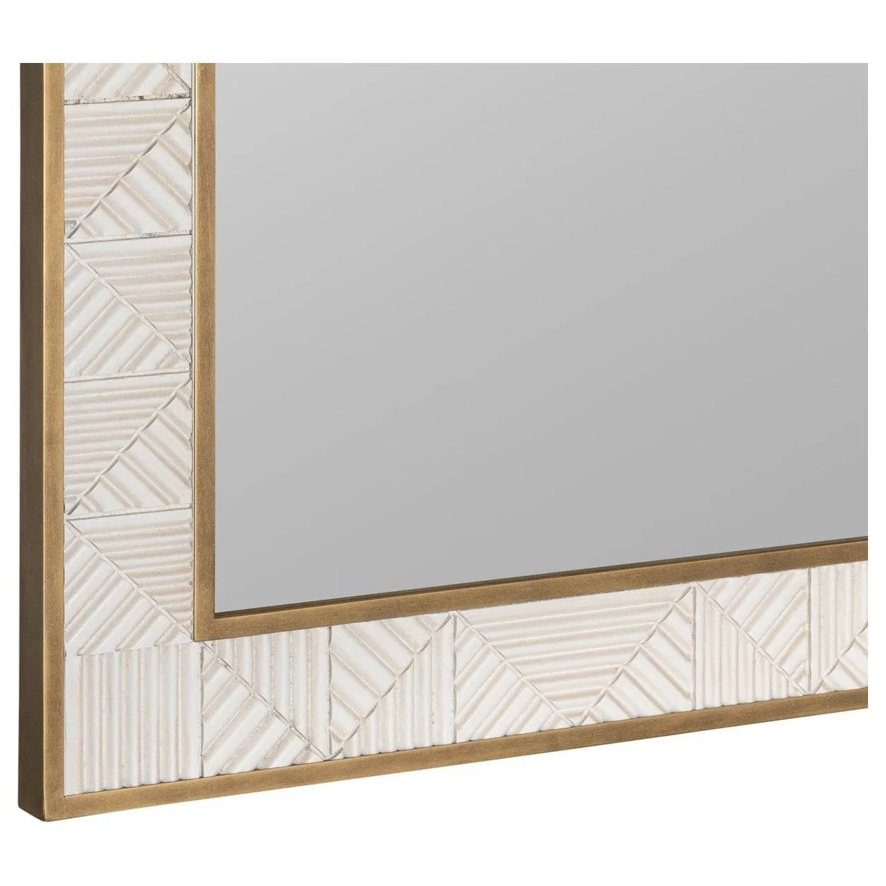Lustré Blanc Hand-Painted Wall Mirror 28W x 40H