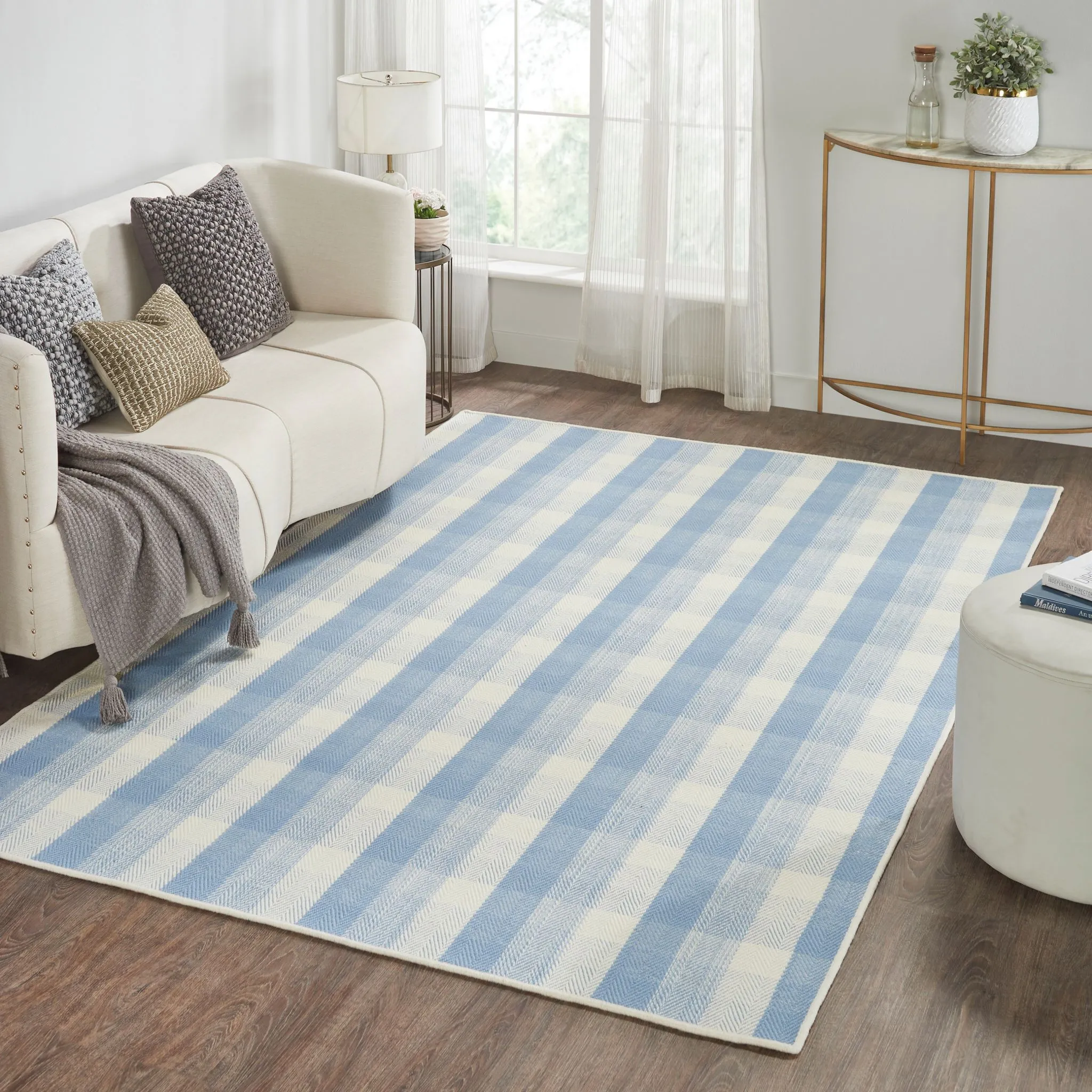 Maldon Flatweave, Hand-Made Carpet, Sky