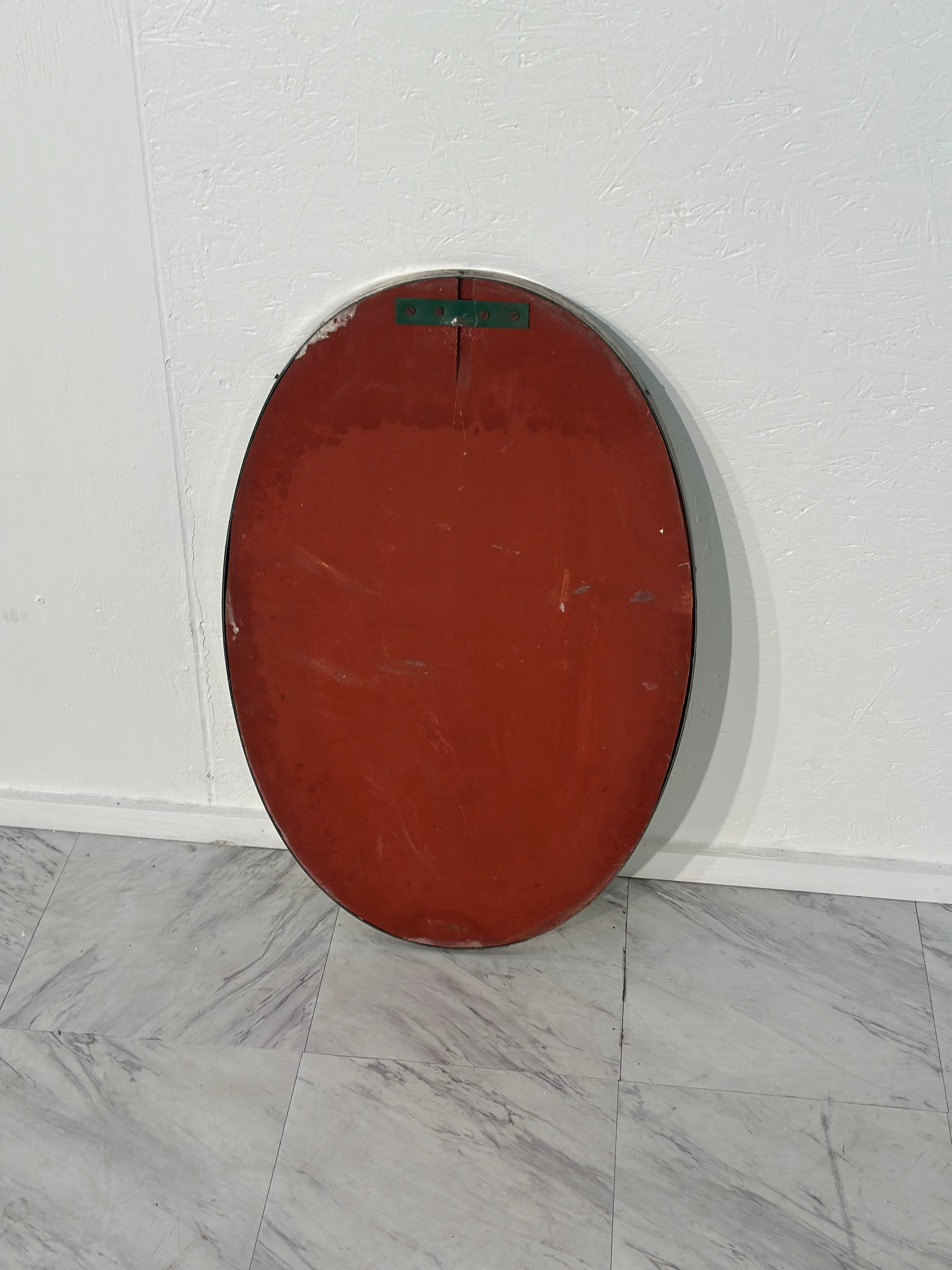 Mid Century Italian Oval Brass Mirror 1960s