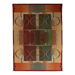 Multicolored Modern Wool Rug - 10'4" x 13'1"