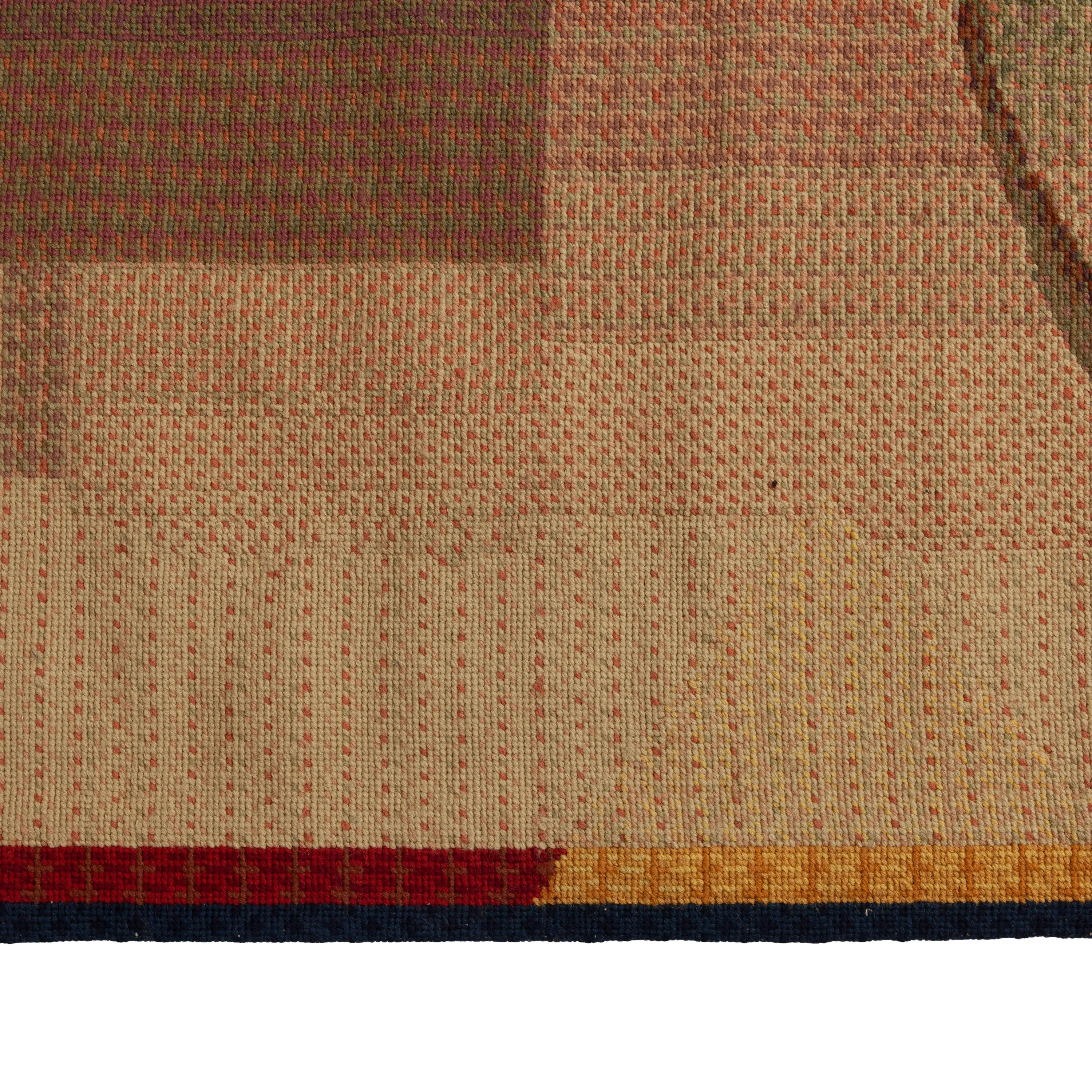 Multicolored Modern Wool Rug - 10'4" x 13'1"