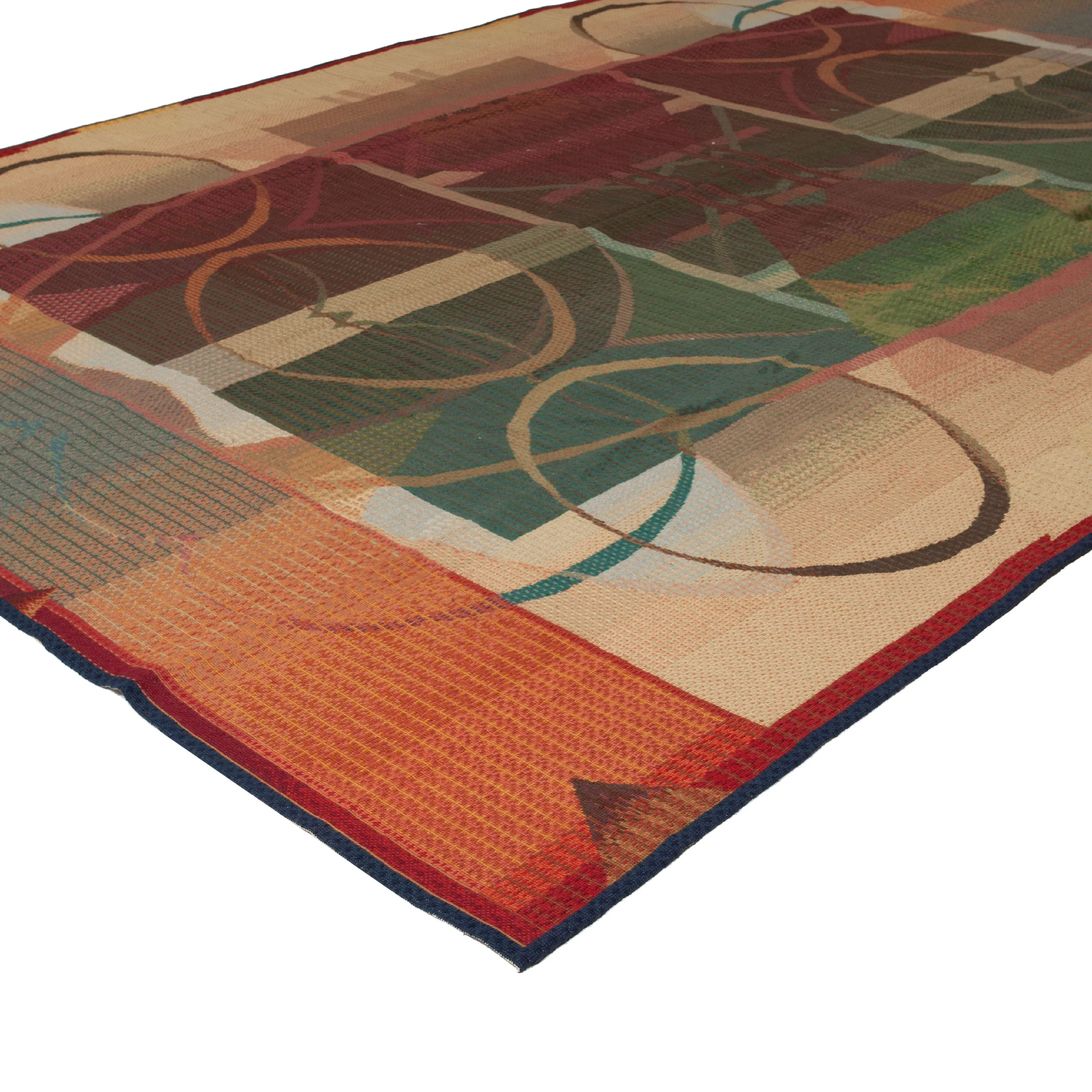 Multicolored Modern Wool Rug - 10'4" x 13'1"