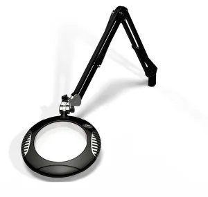 OC White 62400-4-B Green-Lite&reg; LED Magnifier with 7.5" Round, 4 Diopter Lens & Edge Clamp, Carbon Black