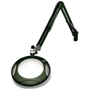 OC White 62400-4-RG Green-Lite&reg; LED Magnifier with 7.5" Round, 4 Diopter Lens & Edge Clamp, Racing Green