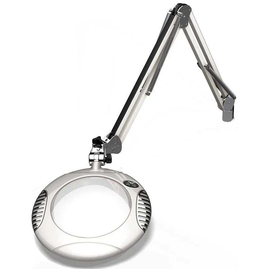 OC White 62400-5-MW Green-Lite&reg; LED Magnifier with 7.5" Round, 5 Diopter Lens & Edge Clamp, Medical White