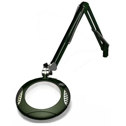 OC White 62400-5-RG Green-Lite&reg; LED Magnifier with 7.5" Round, 5 Diopter Lens & Edge Clamp, Racing Green